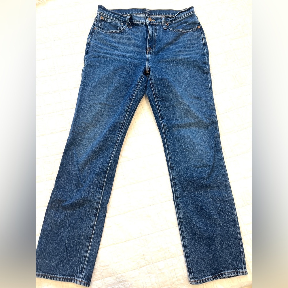 J CREW Slim Boyfriend Crop Women's Straight-Leg Jeans in medium wash